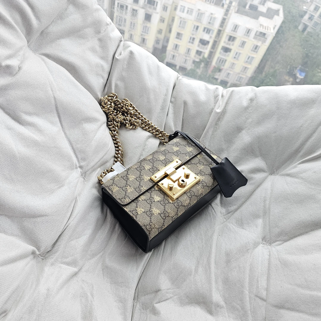 95新 GUCCI/古驰 802521 古驰老花月光宝盒盒子链条包