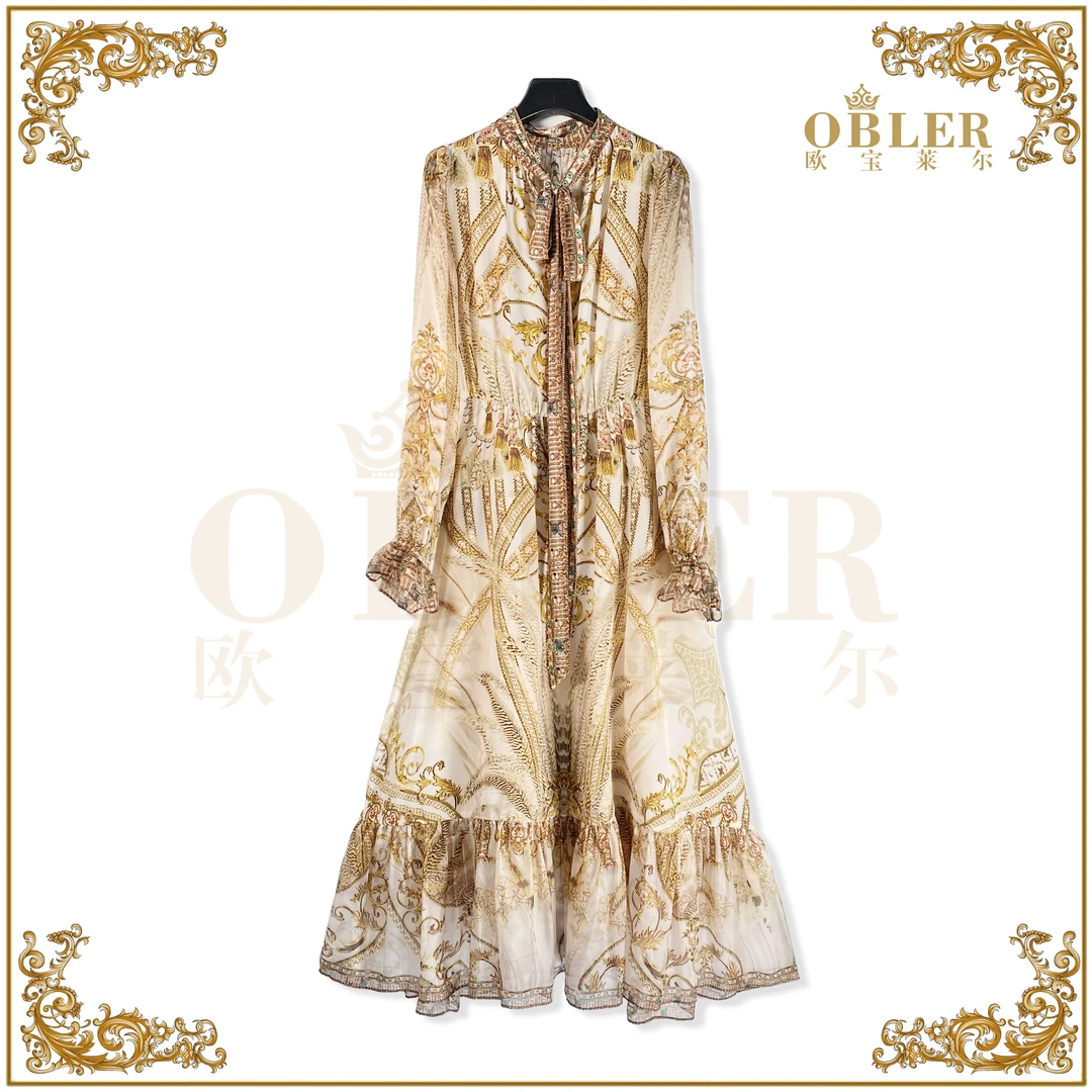 【澳洲小众】欧宝莱尔时尚气质真丝连衣裙305-24154