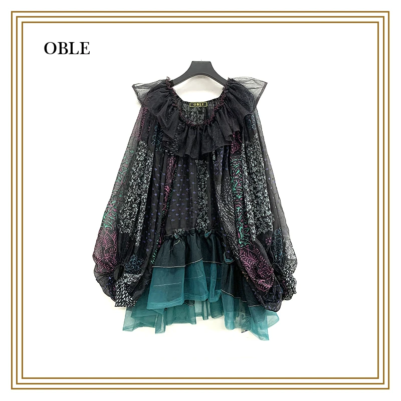 【孔雀公主】OBLE欧宝莱尔新款轻奢时尚女装连衣裙  502-19919