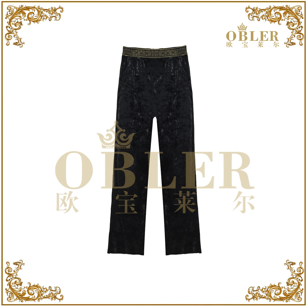 【欧宝莱尔】OBLE2024秋季新款时尚休闲裤305-24978