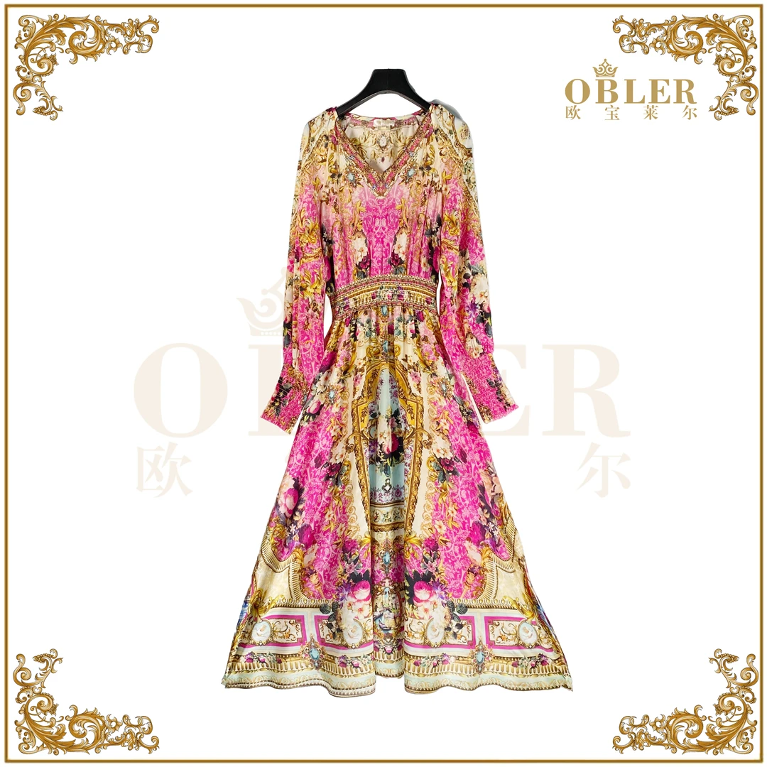 【澳洲小众】欧宝莱尔时尚气质真丝连衣裙330-24380