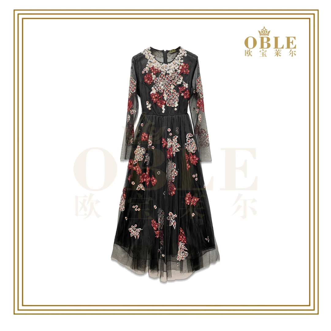 【澳洲小众】OBLE 欧宝莱尔 新款 时尚轻奢139长连衣裙502-22109