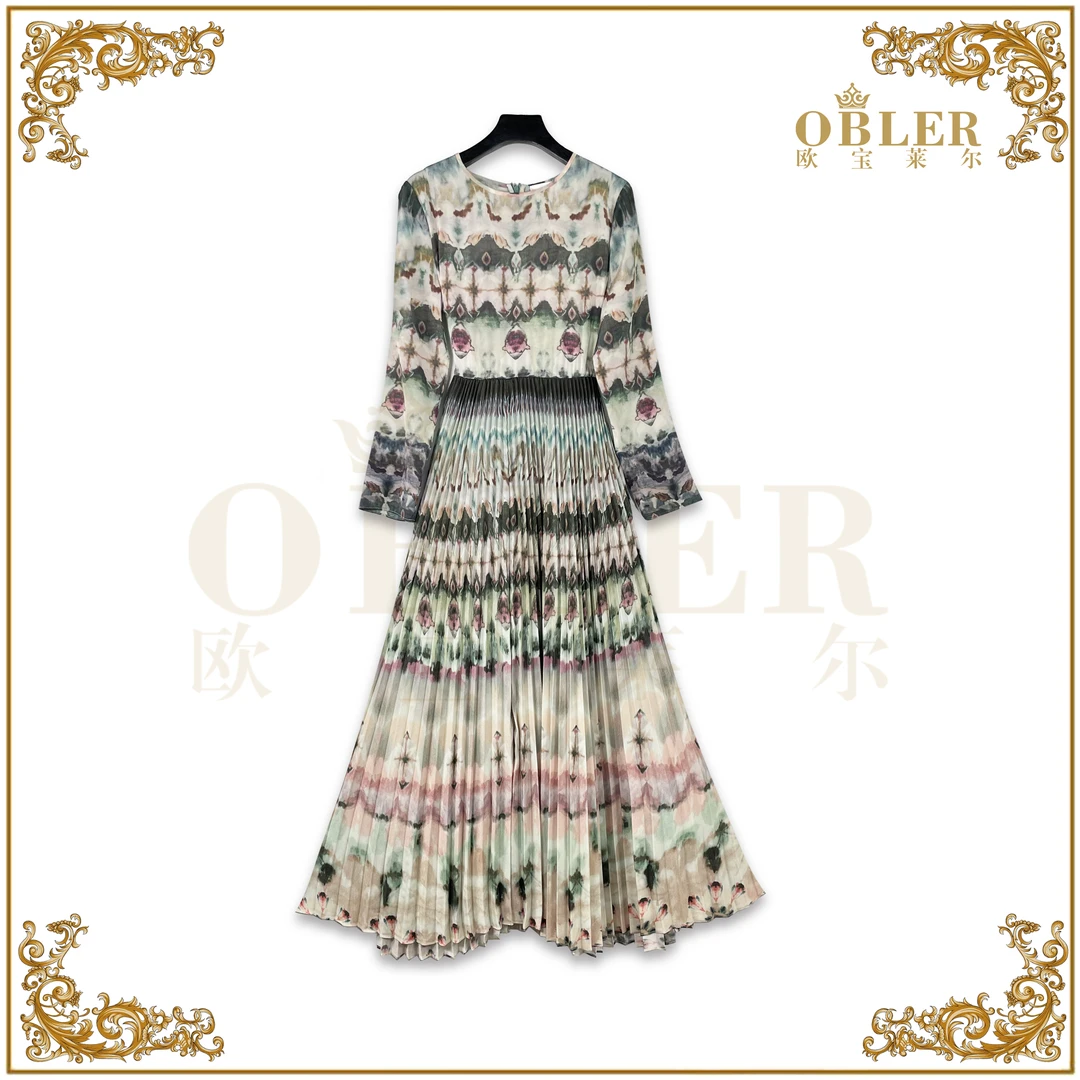 【欧宝莱尔】OBLE新款真丝时尚连衣裙 305-24265