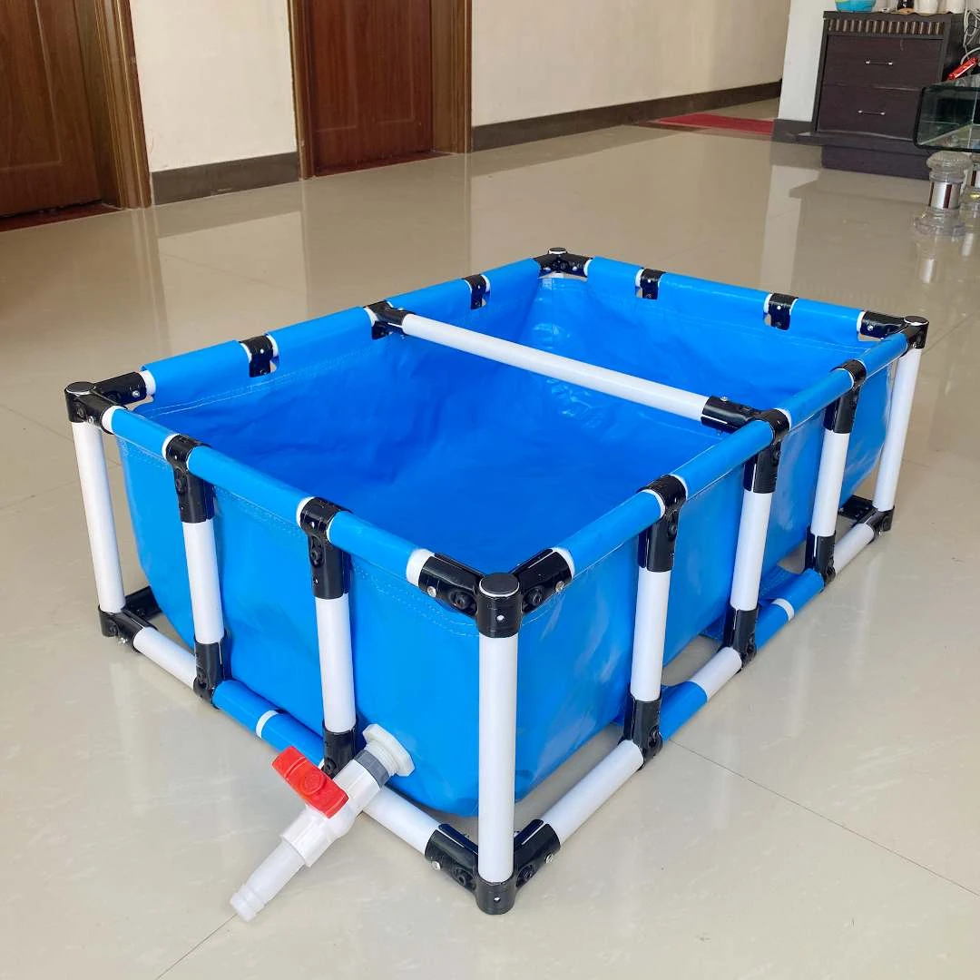 刀刮布加厚帆布鱼池带支架暂养殖乌龟水池家用锦鲤养鱼池定制方形