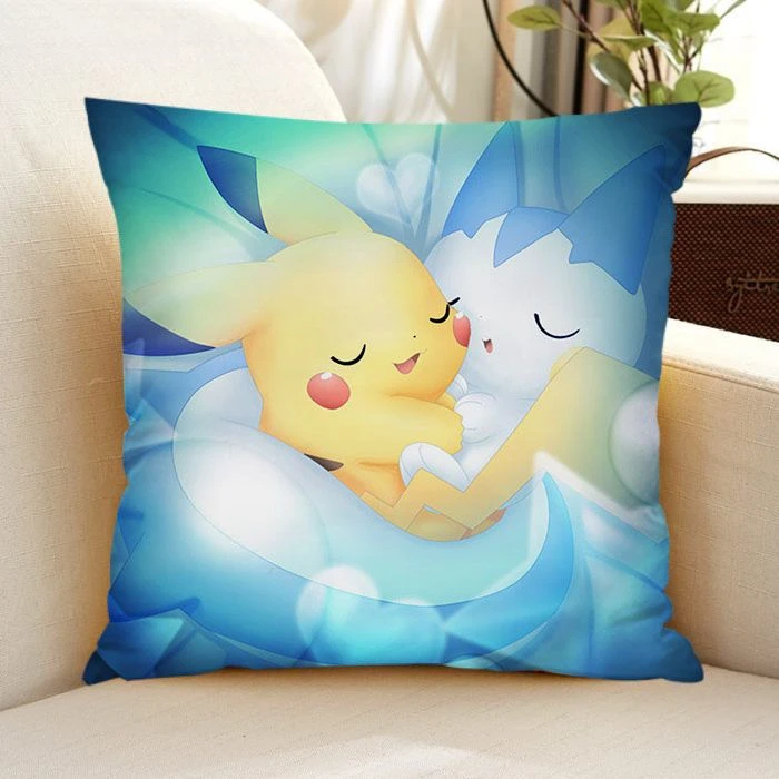 宝可梦皮卡丘抱枕卧室沙发靠枕汽车汽车专用枕头沙发靠背垫靠垫