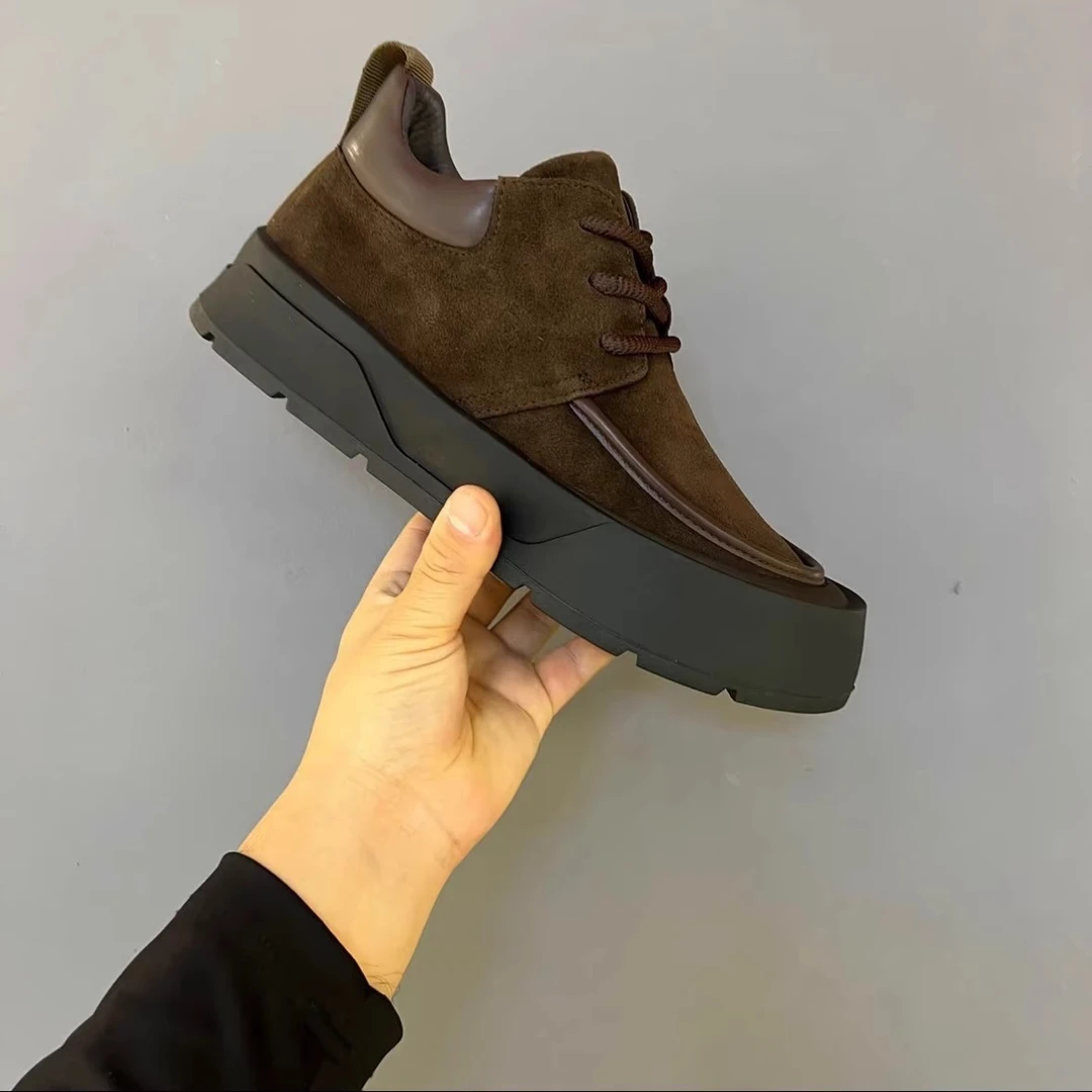 狂暴公牛男鞋高帮鞋男秋冬季新款中帮鞋子男士休闲反绒皮翻毛棉鞋
