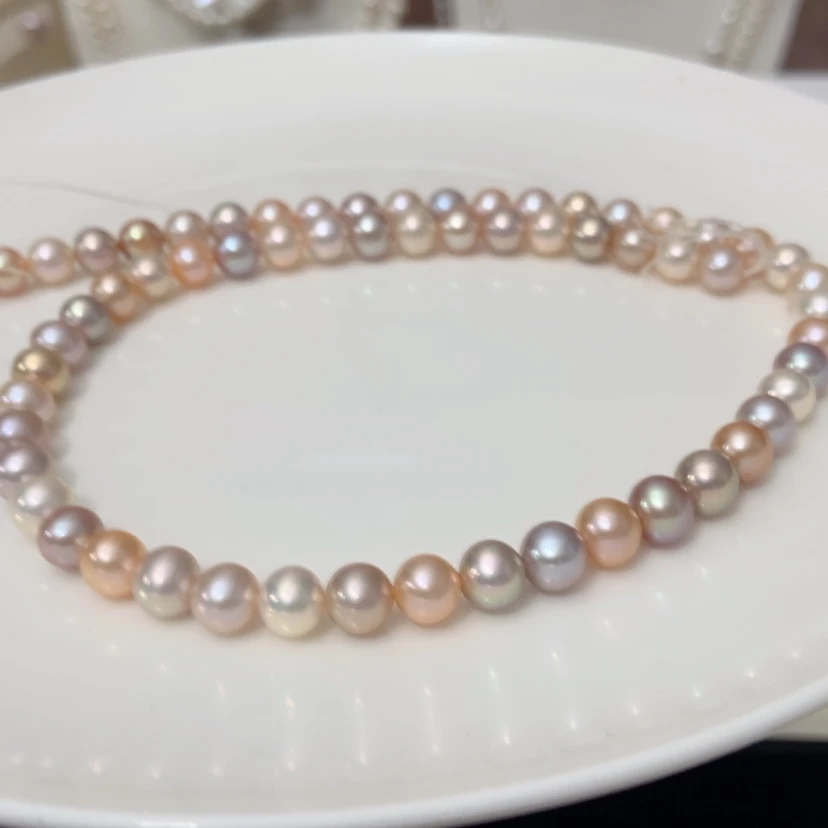 【闪购商品】淡水珍珠项链银S925镶嵌徽****๑
