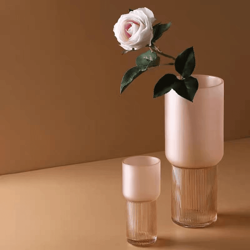 鲜花插花宽口玻璃花瓶客厅装饰摆件北欧轻奢网红莫兰迪创意装饰品
