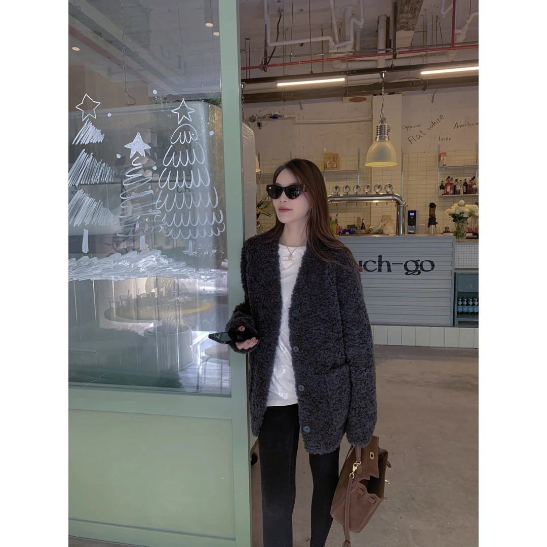 BIG WHITE REMADE“南平晚风”高级感气质穿搭显瘦绵羊毛外套DB623