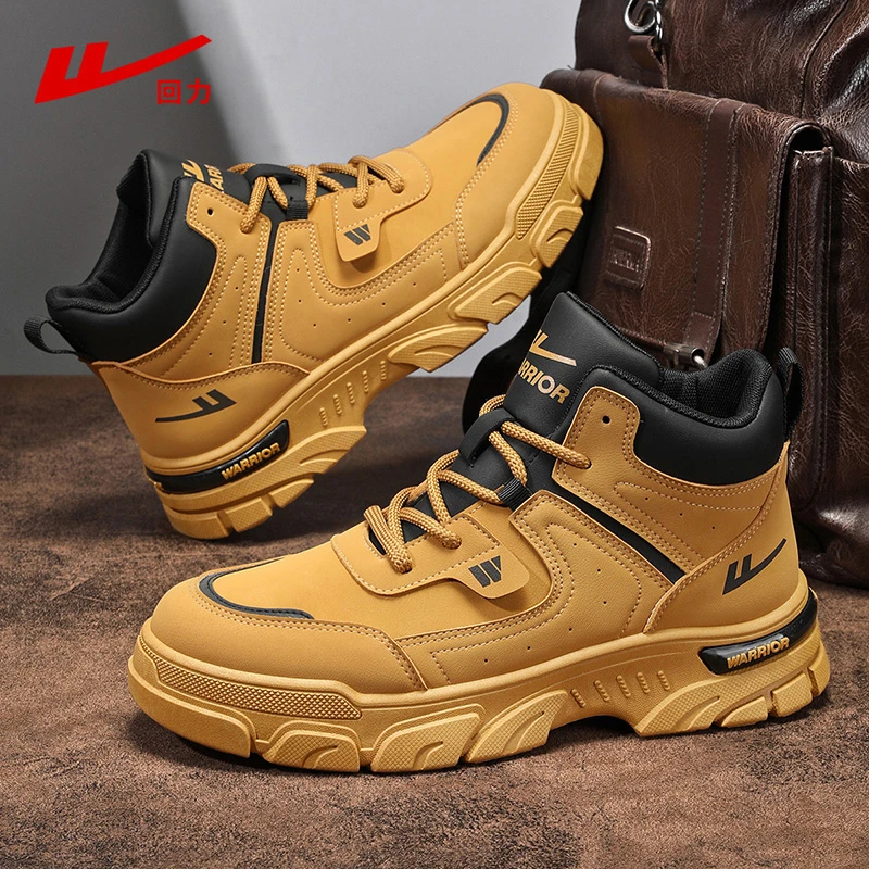 回力官方正版男鞋秋季爆款英伦百搭休闲马丁靴男士潮流透气工装鞋