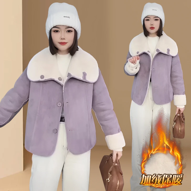 高级感毛毛外套女短款2025冬季新款加厚百搭小个子时尚皮毛一体