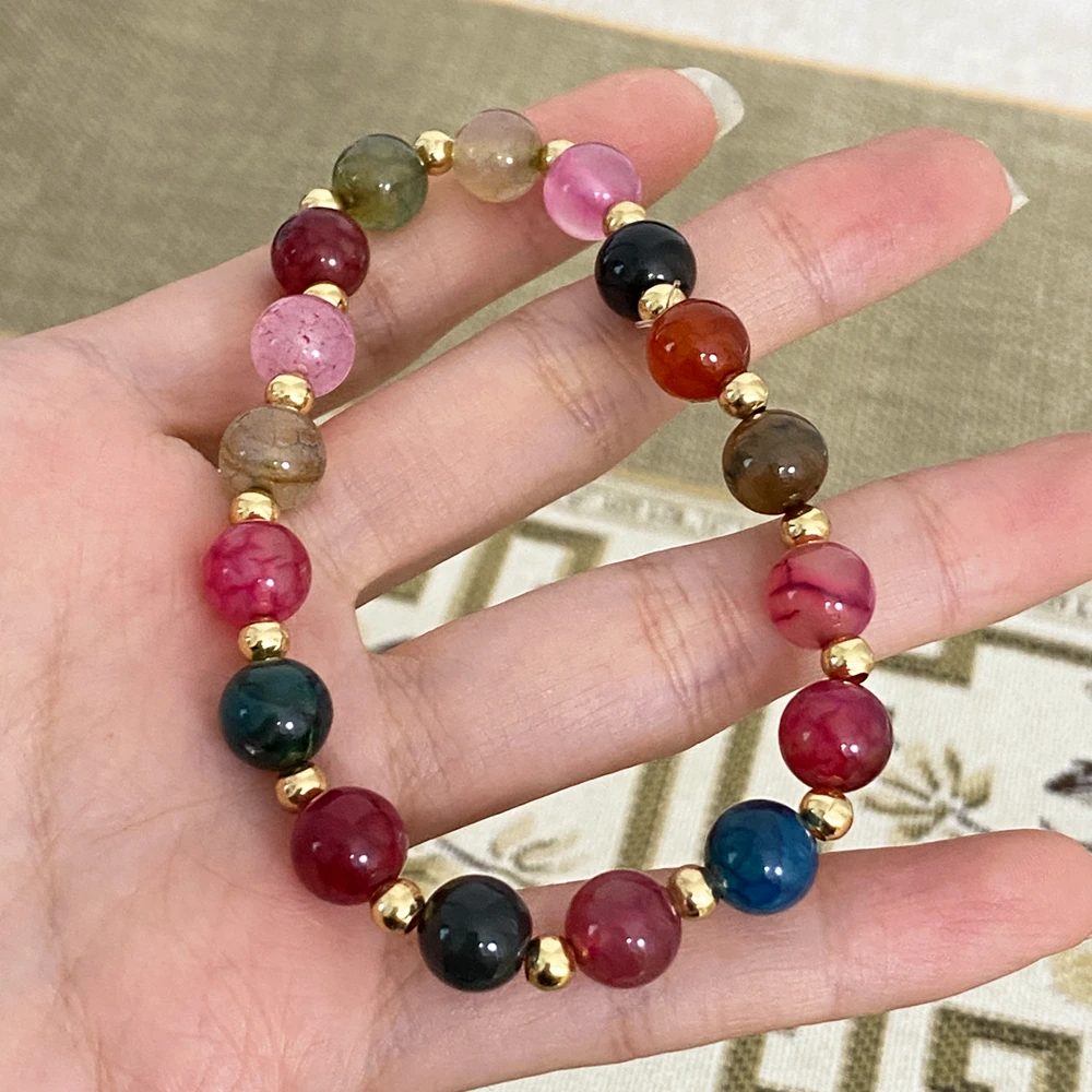 七彩玛瑙手链民族风