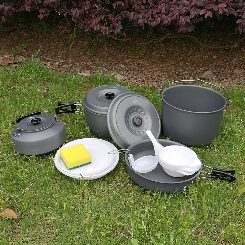 柯曼MC-700户外7-8人露营野营炊具野外泡茶便携式套锅野炊装备