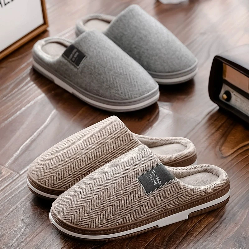 利达妮大码棉拖鞋男士新款加绒冬天防滑家居保暖男士棉拖鞋冬季