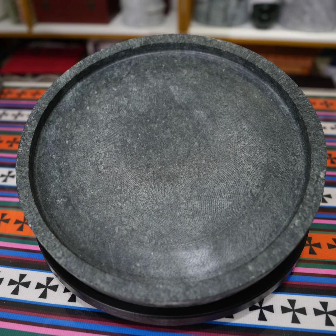 【皂石特级烤盘】墨脱石锅不粘锅平锅托盘天然皂石纯手工制作