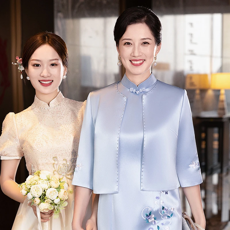 【蕾蒂若】044婚礼礼服23年新款年轻妈妈中式修身优雅大气中国风
