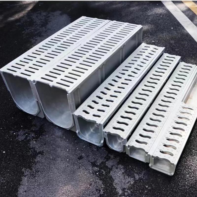 成品排水沟厨房庭院线性排水U型槽不锈钢地沟下水道栅栏盖板u型槽