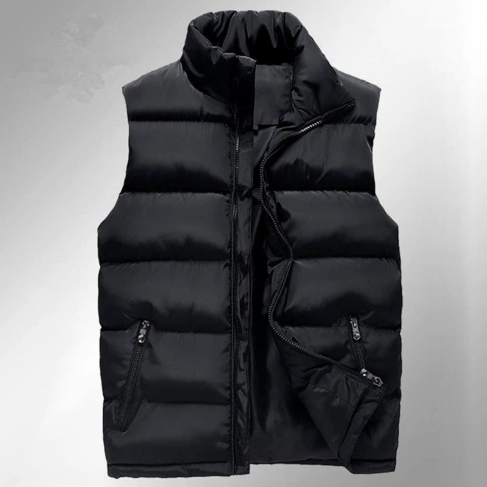 新款2023羽绒服秋冬季加肥加大码潮马甲男宽松无袖立领外套厚马甲
