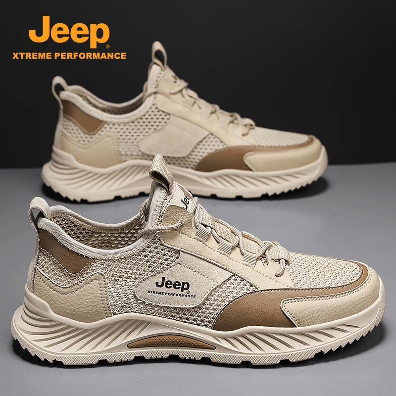 jeep吉普男鞋2025新款冬季网面运动鞋男士冬天百搭鞋子透气跑步鞋