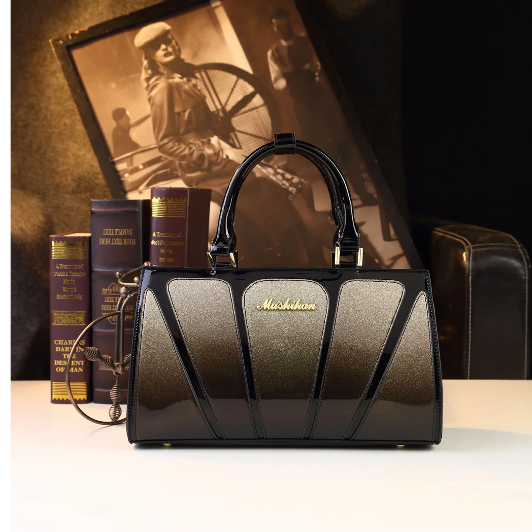 底32高20宽12CM轻奢女包新款重工拼接时尚气质单肩包手提包2308金