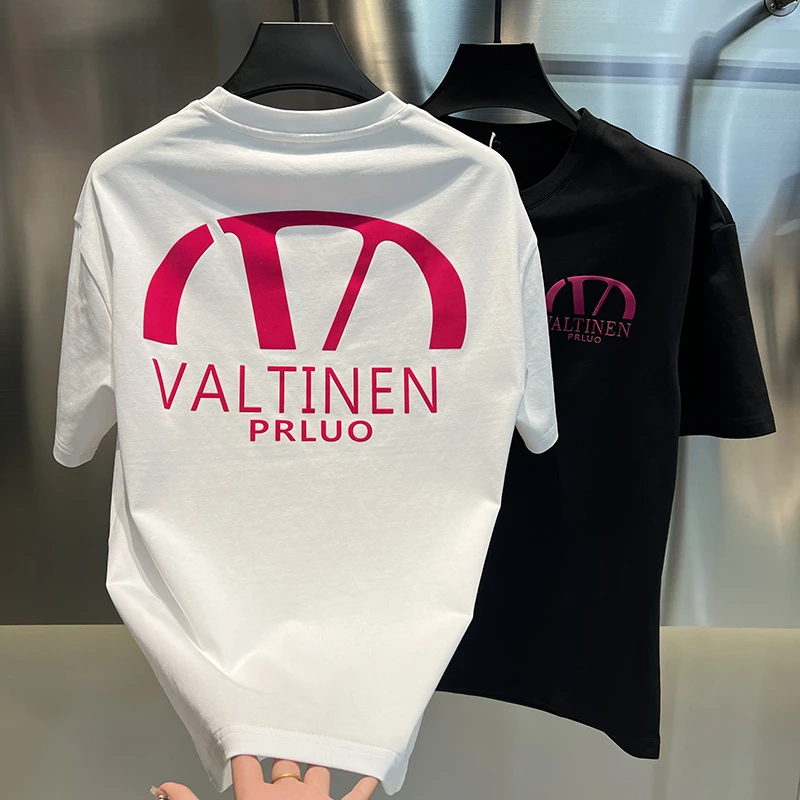 2025春秋新款男女同款时尚百搭半袖圆领潮流印花套头潮牌T恤短袖