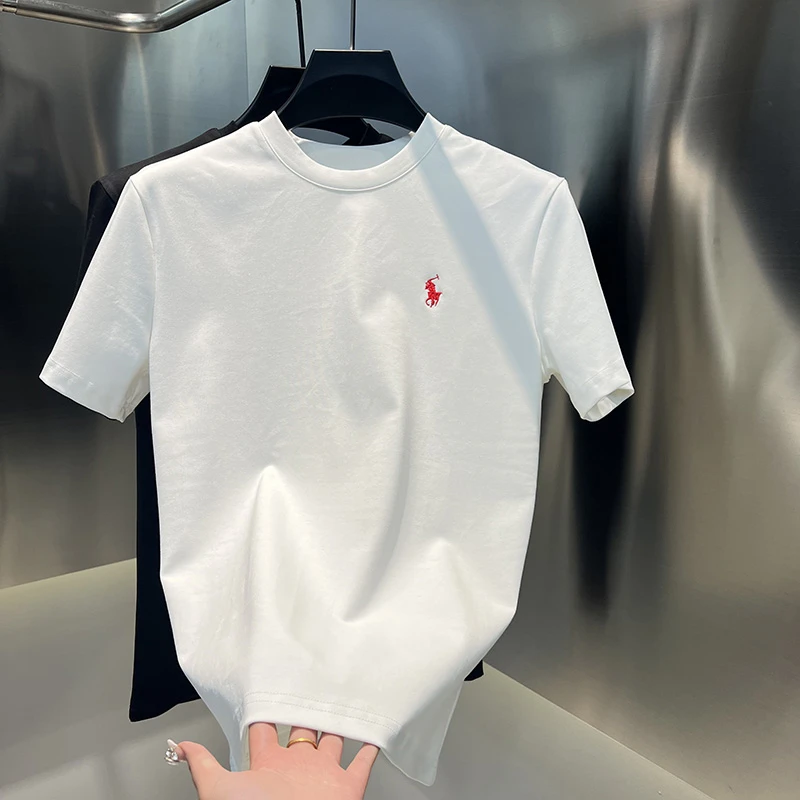 2025秋冬新款男女同款上衣短袖纯色半袖修身时尚百搭打底男T恤