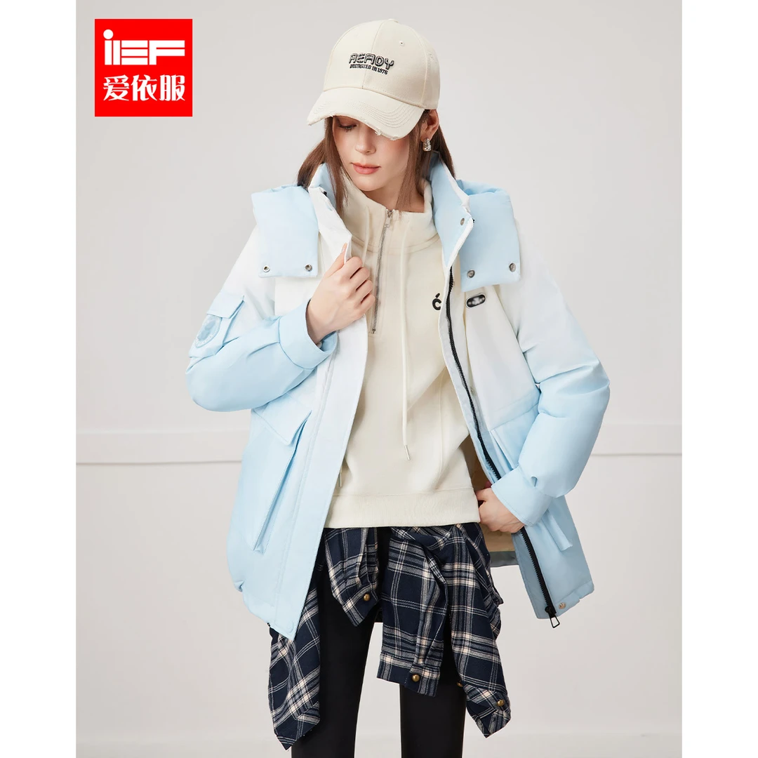 IEF/爱依服2025冬季新款美式潮酷个性休闲百搭工装风羽绒中外套