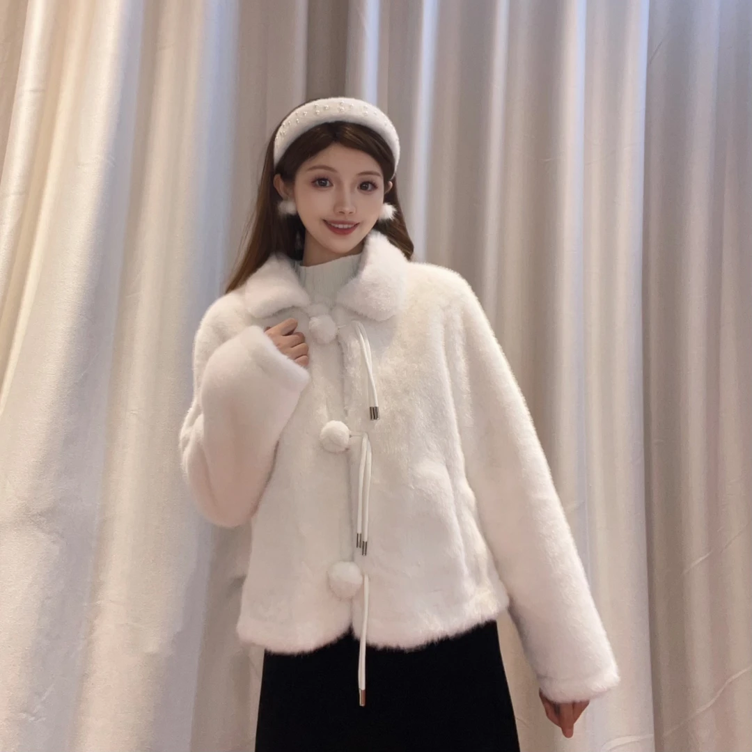 IEF/爱依服2025秋新款时尚百搭轻奢休闲气质简约女款毛绒外套