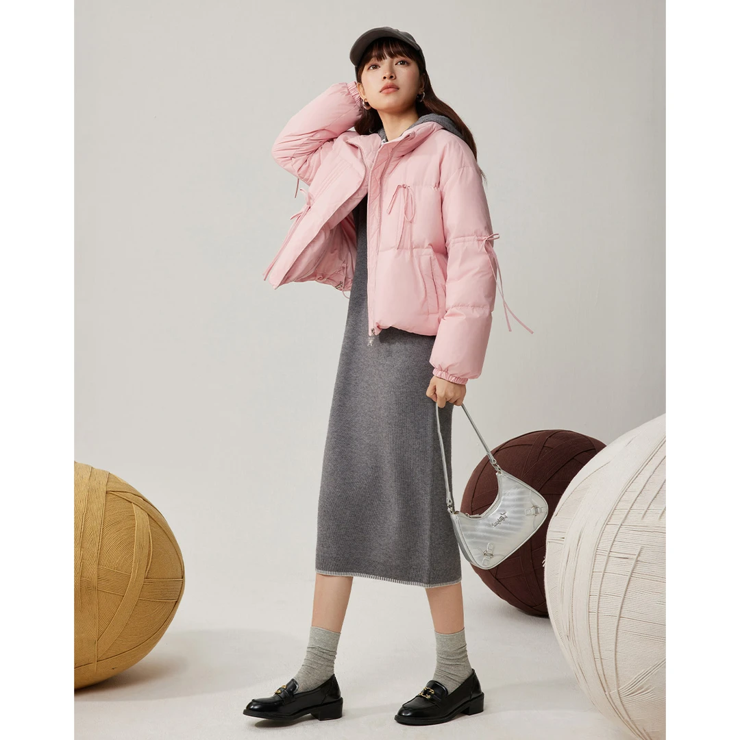 IEF/爱依服2025冬季新款时尚百搭设计感甜美学院风保暖羽绒短外套