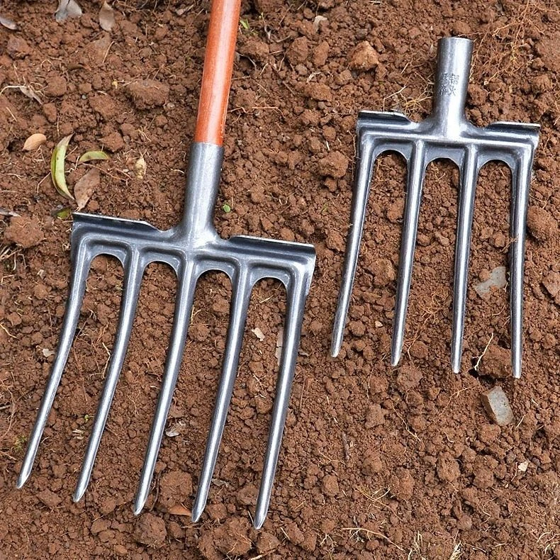 钢叉头锰钢翻地神器松土铁叉农用叉子锄头农村农具大全挖土器挖蒜