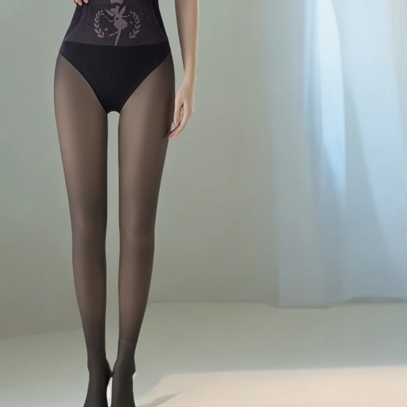 打底裤光腿神器女秋冬季裸感高腰黑透肤一体无缝薄款假透肉连裤袜