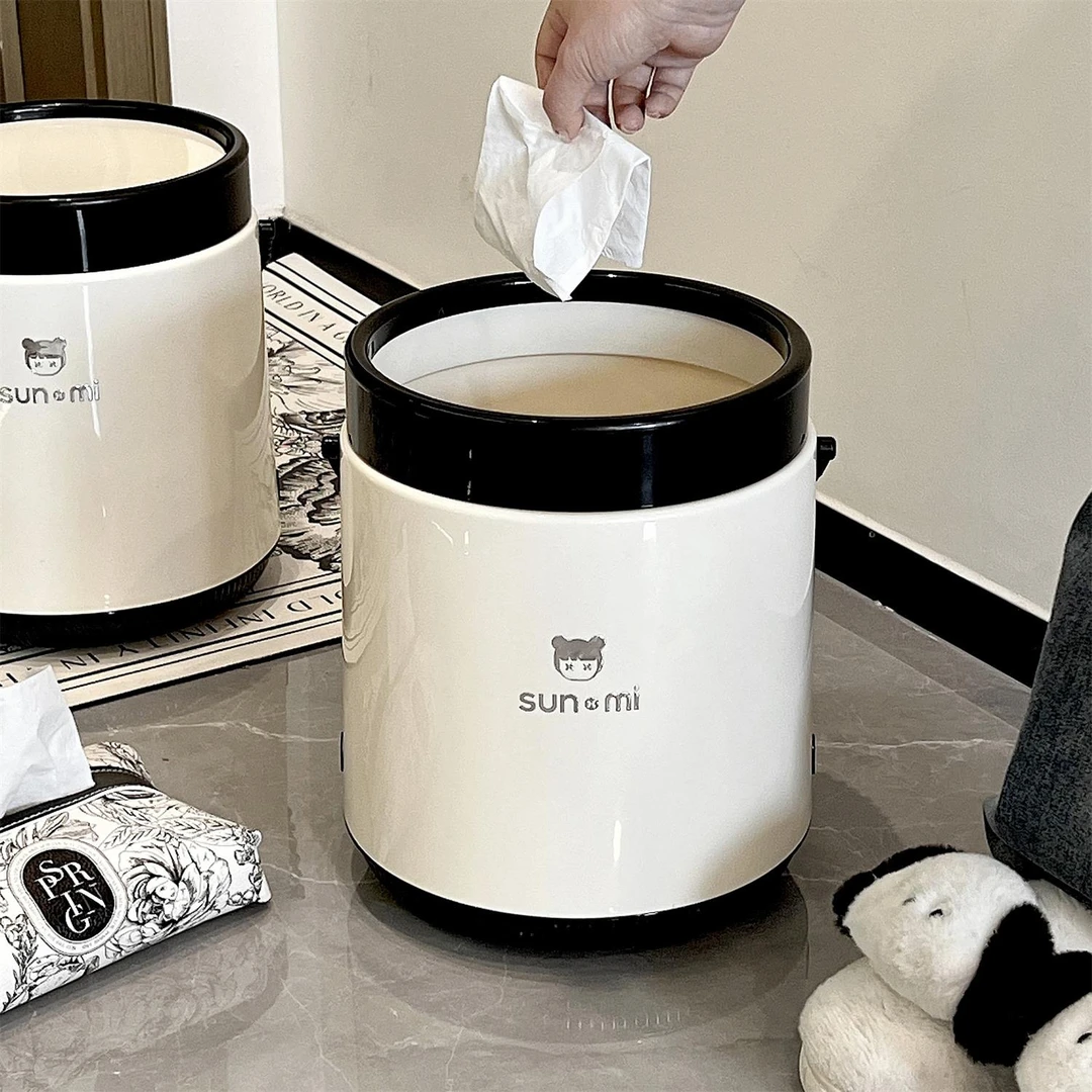 翻盖垃圾桶家用简约轻奢高档客厅卫生间专用桶高颜值卧室纸篓新款