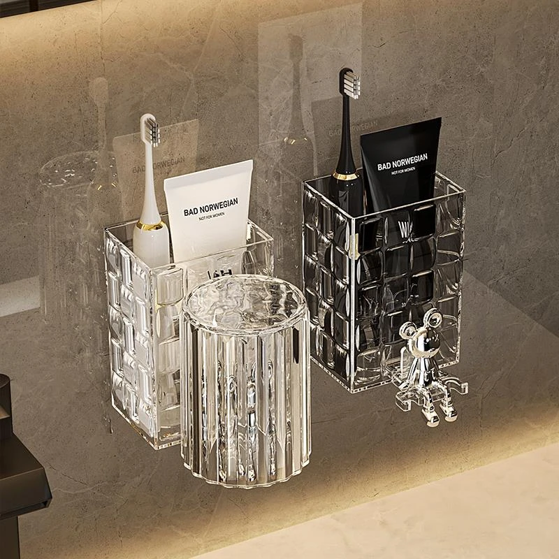 刷架子置物架免打孔壁挂式2023新款电动牙刷牙膏漱口杯子收纳层架