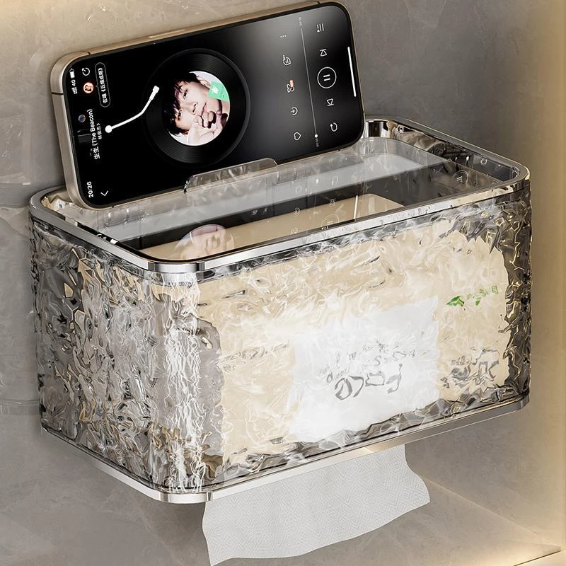 纸巾盒卫生间壁挂式免打孔防水抽纸盒厕所卷纸湿纸巾洗脸巾置物架