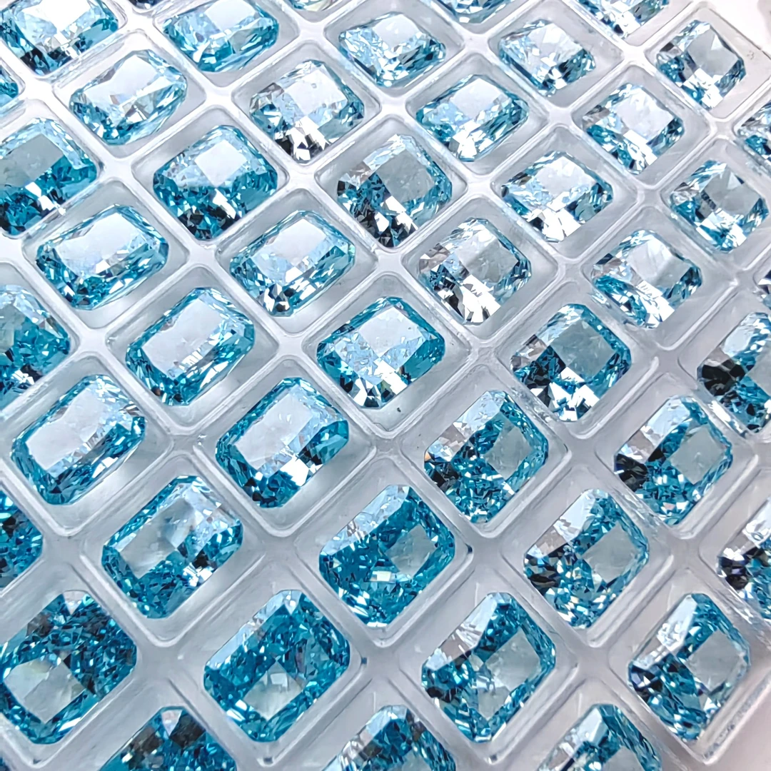 美甲钻饰品高碳钻冰花切长方倒角 鸽子蛋 冰帕蓝 帕拉伊巴 超闪