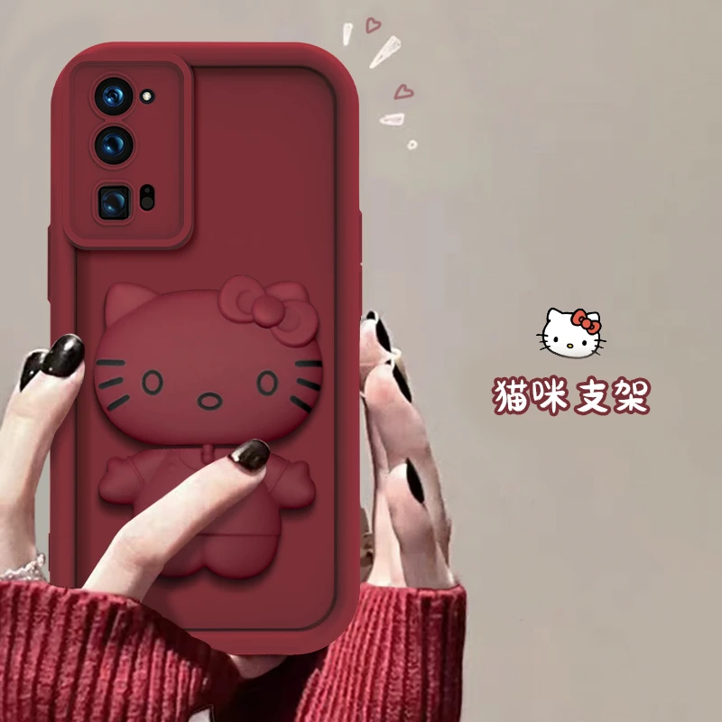 华为荣耀30Pro+手机壳猫猫支架款网红爆款天眼硅胶全包防摔可爱女