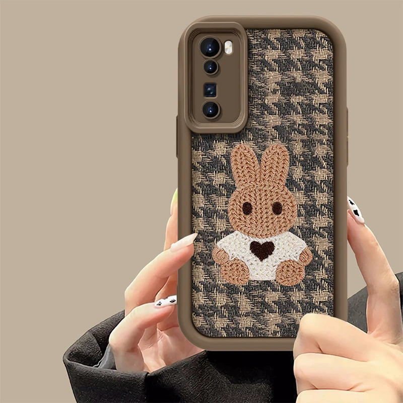 华为nova7Pro手机壳爱心兔子可爱高颜值硅胶全包防摔女款软壳