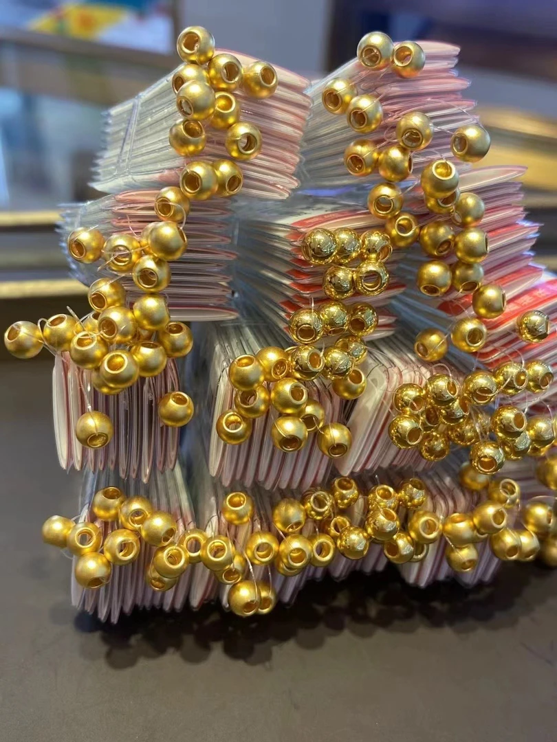 爆款足金小金珠、可串手链、纯手工DIY编织
