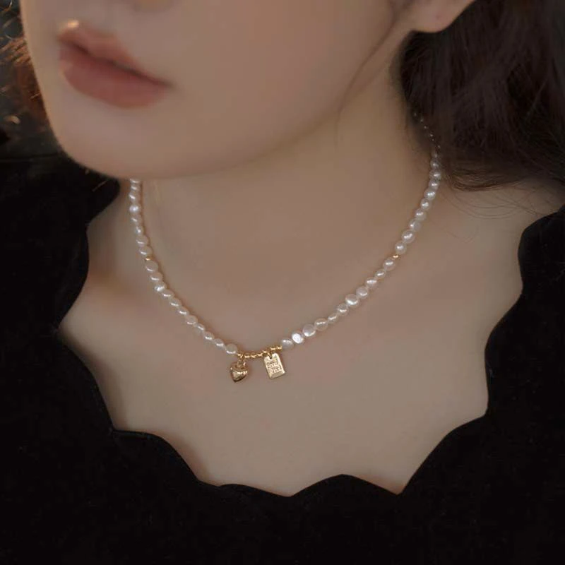 铜项链 小众设计感贝珠项链 轻奢小众高级年轻款新款爆款女锁骨链