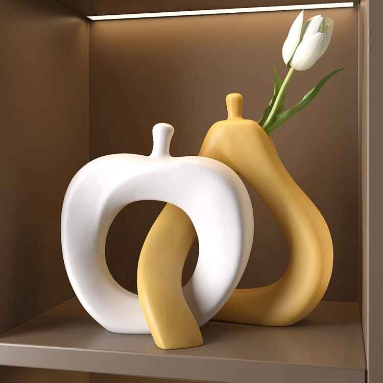 意式轻奢苹果梨花瓶摆件客厅桌面电视柜玄关酒柜装饰品乔迁礼品