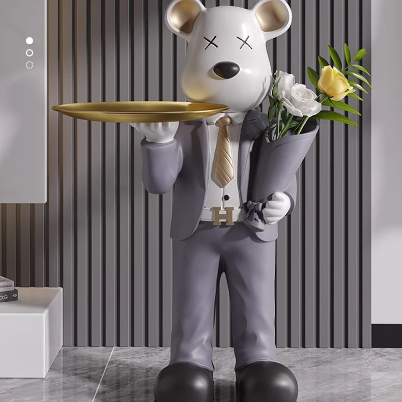 暴力熊摆件大型落地轻奢高档家居客厅迎宾家居装饰品乔迁新居礼物