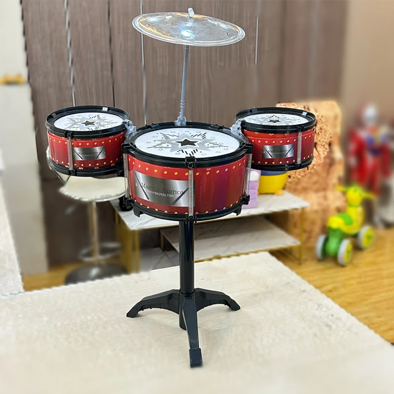 XB 红色架子鼓 3鼓+2敲+擦片（电商装发货）款式随机