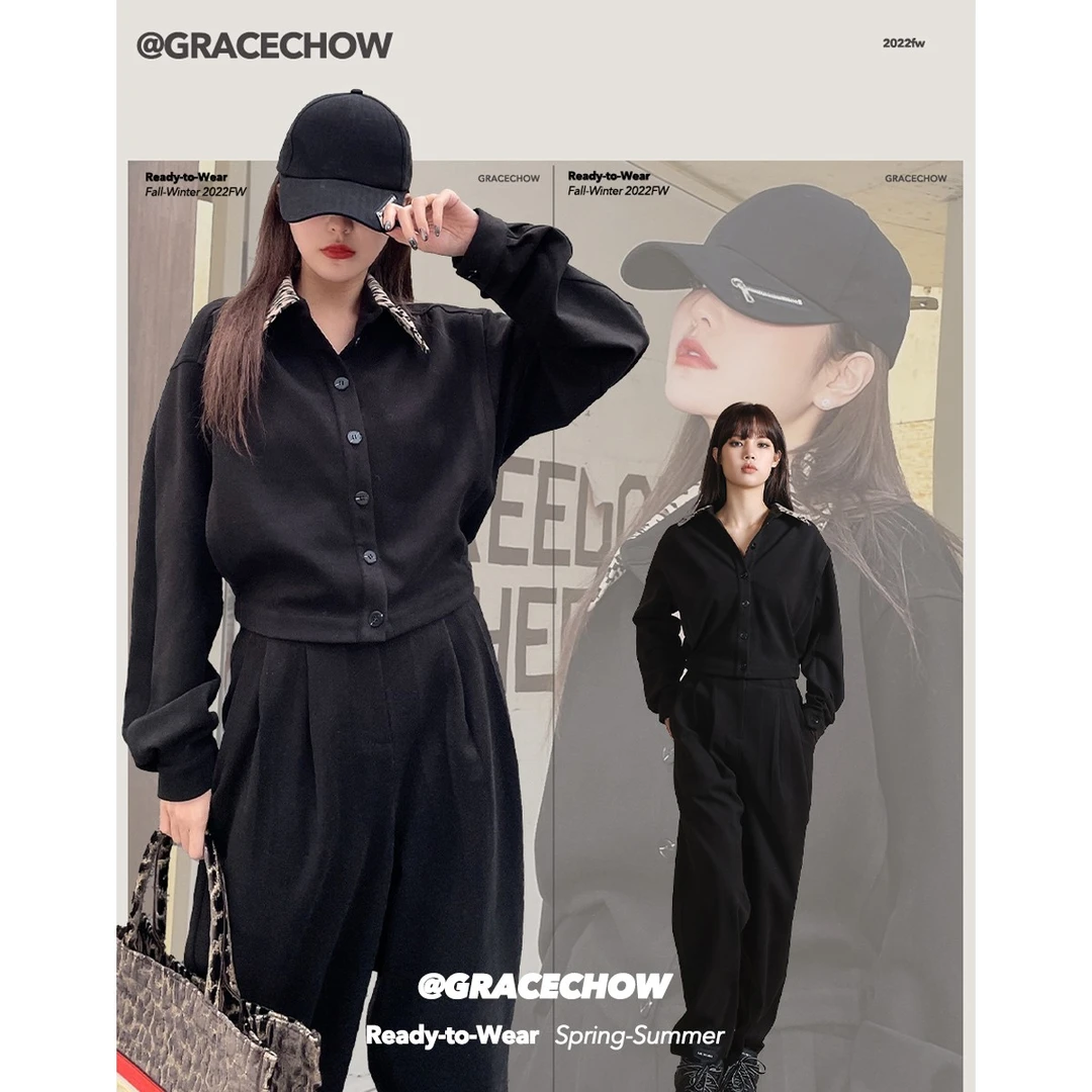 GRACE CHOW【周扬青直播】 酷飒欧尼休闲长裤