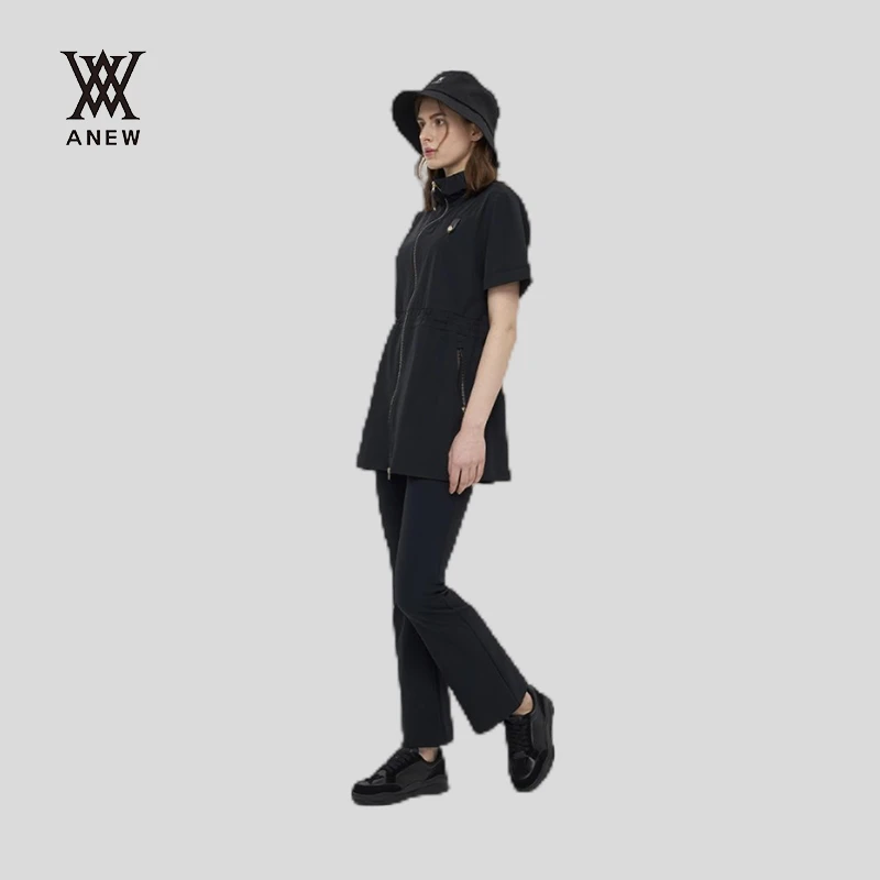 ANEW高尔夫运动服装女裤新款时尚弹力微喇叭长裤黑白色AGESWPT03