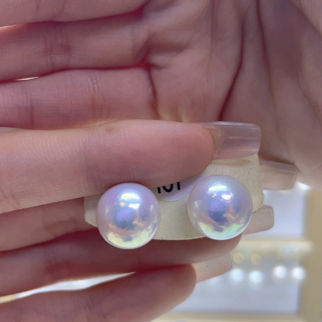 淡水珍珠耳饰18K金镶嵌