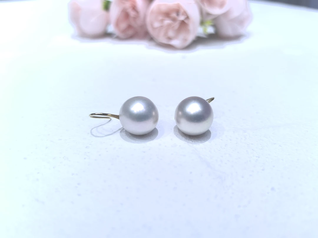 锦兮瑞 淡水珍珠耳饰97号18K金经典款高跟鞋12-13mm