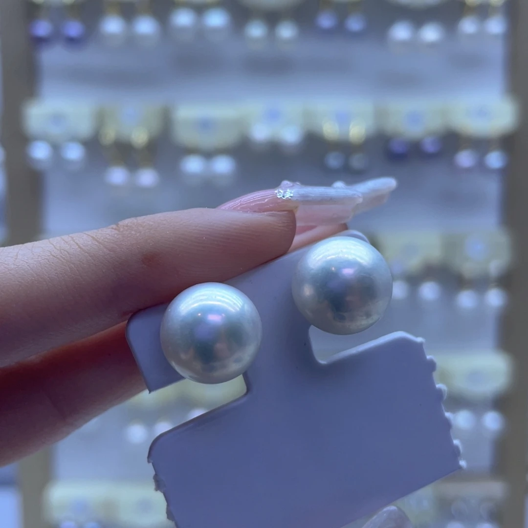 淡水珍珠耳饰银S925镶嵌