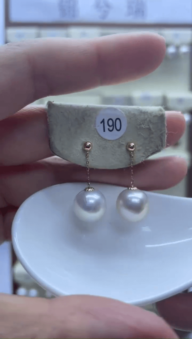 【闪购商品】淡水珍珠耳饰18K金镶嵌190