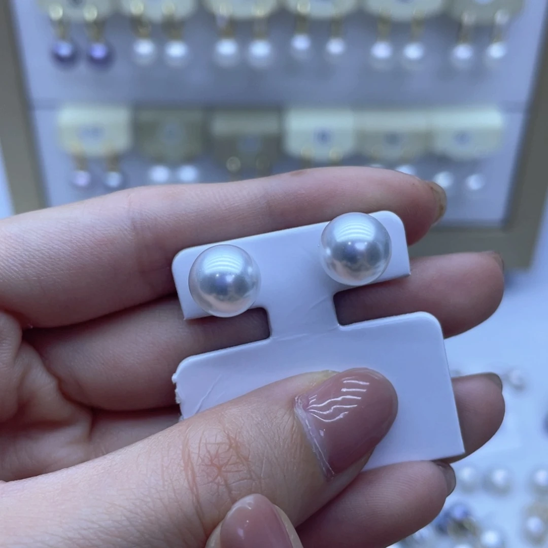 淡水珍珠耳饰银S925镶嵌