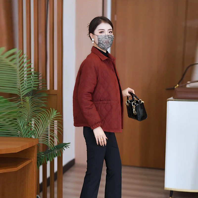 秋冬保暖棉袄网红短款时尚休闲百搭复古宽松保暖棉袄网红短款